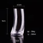 LFGB Horn Shaped Hand Blown 500ml Beer Glass Cup