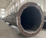 138kV Dodecagonal 43 meters height 0°~60° strain galvanized steel pole