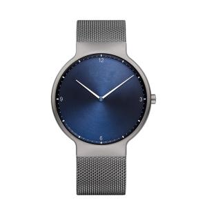 Wholesale Sanded Grey Mens Metal Strap Watches With Blue Face Japanese Quartz from china suppliers
