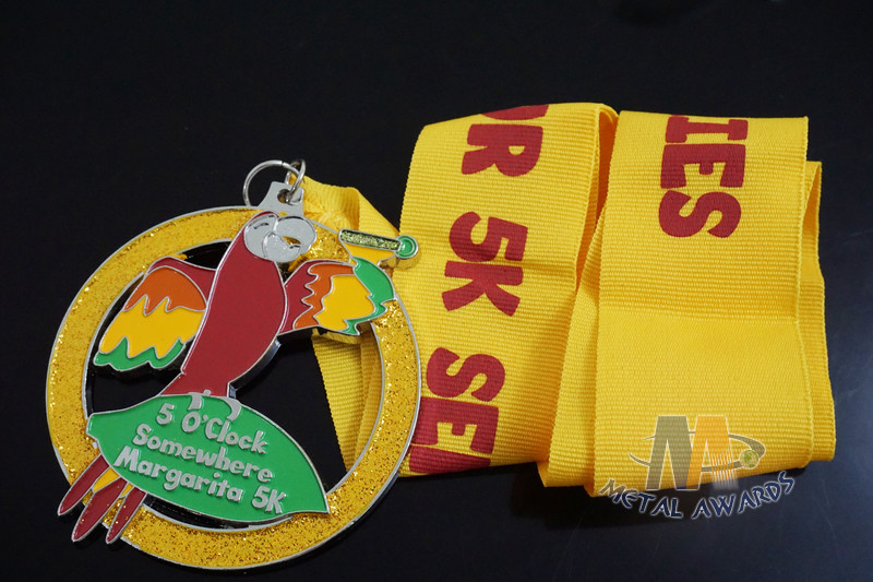 Marathon Sports Running Award Medals Bird Design With Cut Out / Soft Enamel