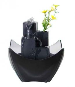 Wholesale Black Tiered Battery Operated Resin Garden Fountains With Flower Pot from china suppliers