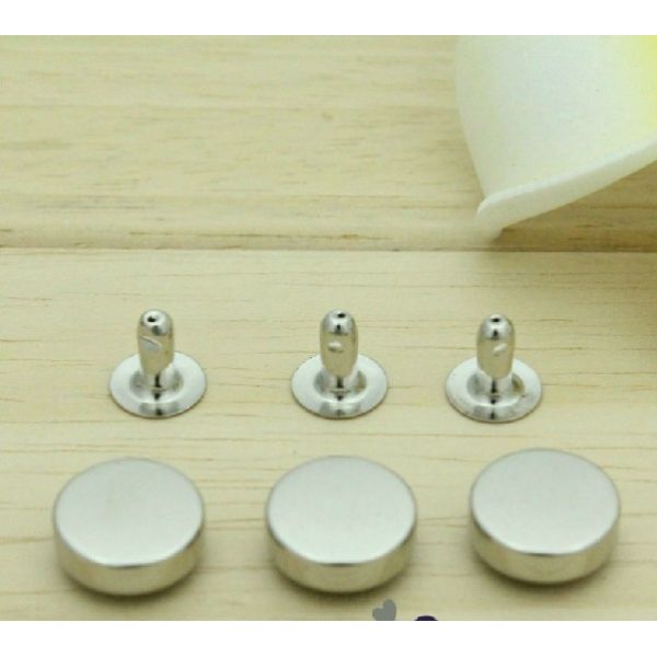10mm Silver Circle Round Flat Rivet Spike Studs Spots Leathercraft Nailhead