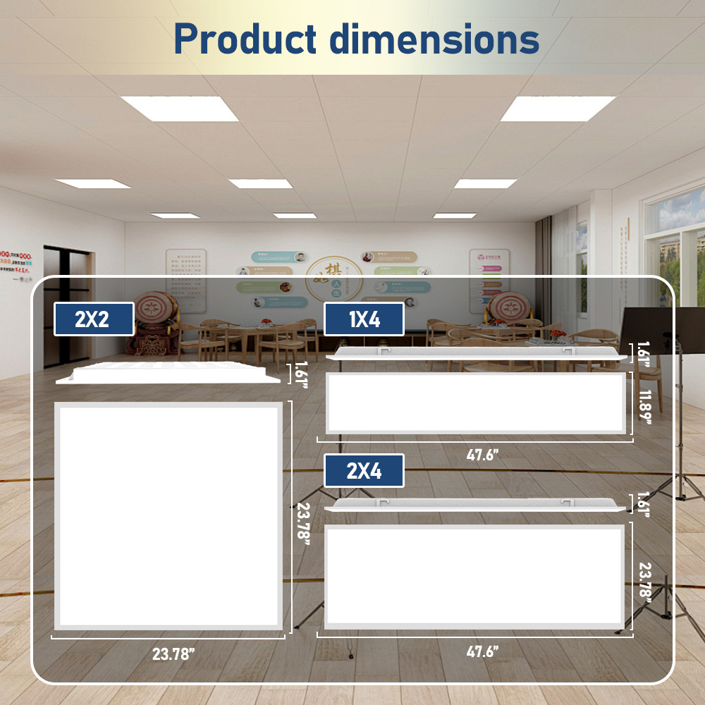 30W 40W 50W 60W 72W LED Panel Light No Flicker SMD2835 Chips ETL DLC 5.1 2x2' 2x4' 3000K 4000K 5000K
