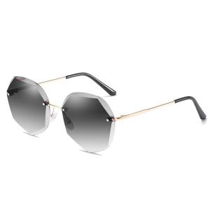 Wholesale BSCI Oversized Shades Female Trendy UV400 Rimless Designer Sunglasses from china suppliers