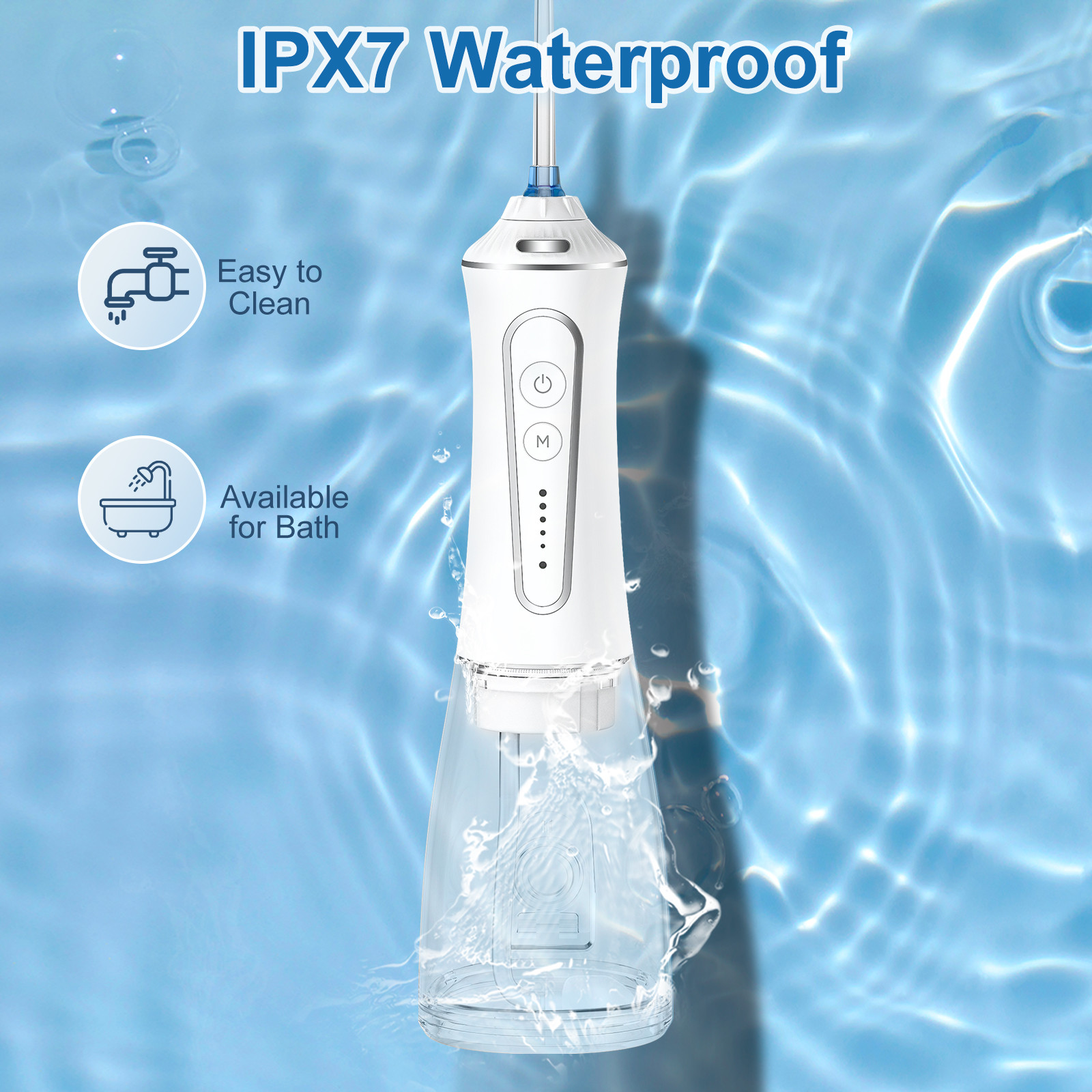 Hotel Water Pulse Cordless High Water Pressure 3 Modes 300ml Capacity Portable Dental Irrigator Oral Cleaner Water Flosser