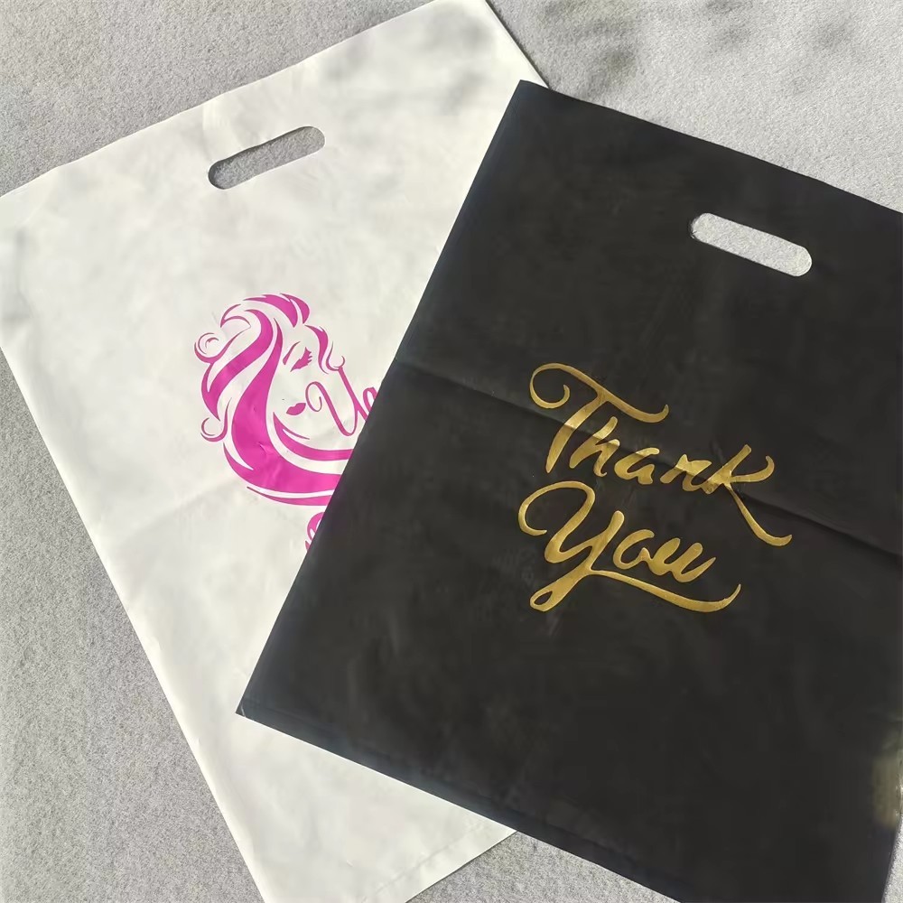 HUAN QIU PE Biodegradable Tote Bags Mailing Bags With Handles