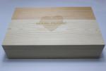 Pine Wooden Crate Large Wedding Gift Box Natural Color With Engraved Logo