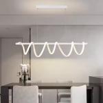 Popular Black Office Reception LED Pendant Light Creative Spiral Hotel