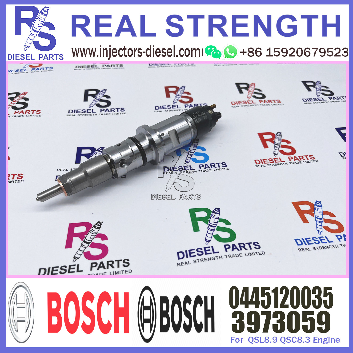 High Quality Diesel Fuel Injector 3973059 0445120035 For QSL8.9 QSC8.3 Engine