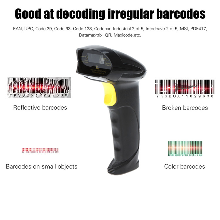 YHDAA 1D Portable Barcode Scanner Plug And Play For Library Warehouse Supermarket