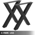 X Shaped Frame Legs for Black Industrial Rustic Metal Dining Table in Office