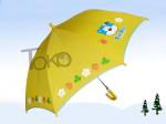 Cute Toddler Kids Rain Umbrellas 19 Inch Plastic Curved Handle Printed Logo