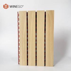 Wholesale Interior Soundproofing Grooved Acoustic Panels 2440mm With Red Fire Resistant MDF from china suppliers