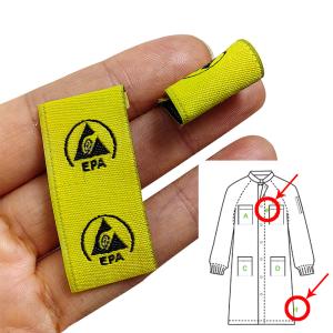 Wholesale ESD Antistatic EPA Warning Sign Embroidery Cloth Sticking Cleanroom Clothing Label Accessories from china suppliers