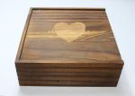 Laser Engraved Logo Custom Wood Photo Box , Roast Color Wedding Album Presentati