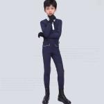 Quick Drying Childrens Horse Riding Tights Knee Silicone Navy Blue Riding