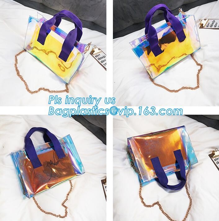 PVC Leisure bag shoulder bag, sports bag, Transparent Tote Bag Clear Shoulder Bag, Economical light-weight pvc travel la