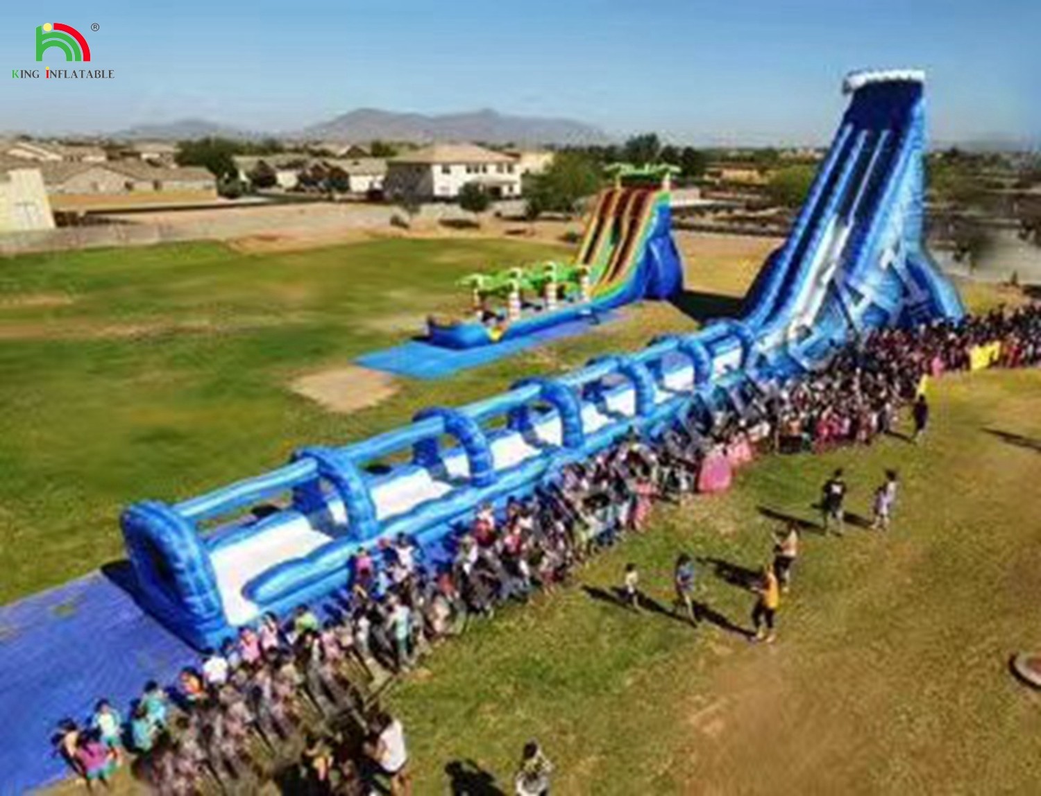 Commercial Pool Slide Giant Inflatable Slide City Outdoor Amusement Park Inflatable Slides For Sale