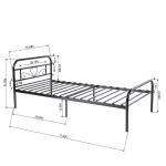 Sturdy Cast Iron Black Metal Platform Bed Vintage Headboard For Bedroom