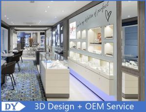 Wholesale Matte White Coating Jewelry Wall Display Cases With Led spot / Logo from china suppliers