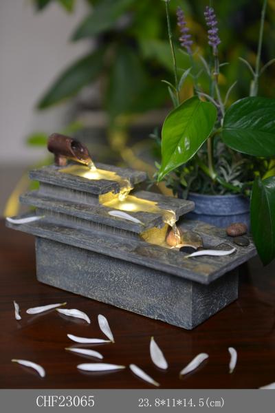 Home Decor Polyresin Indoor Light Up Water Fountain