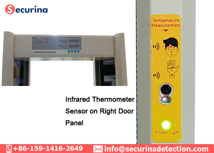 Forehead Thermometer Walk Through Metal Detector Gate 1.5m Height Temperature Sensor