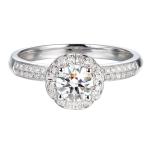 0.5ct 0.28ct 18K Gold Diamond Rings 2.9g Edwardian Cluster Engagement Rings