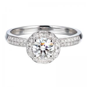 Wholesale 0.5ct 0.28ct 18K Gold Diamond Rings 2.9g Edwardian Cluster Engagement Rings from china suppliers
