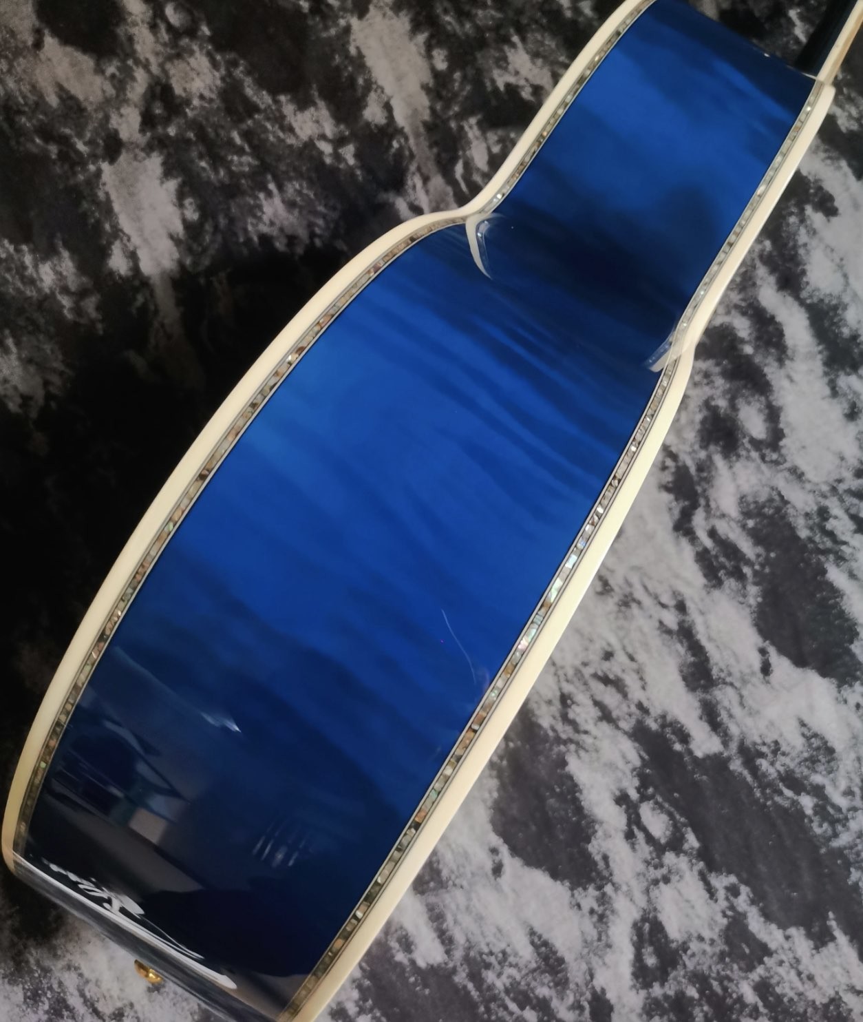 43 inch J200 series blue water ghost glossy paint abalone inlaid acoustic guitar