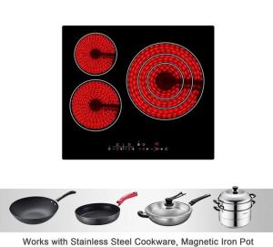 Wholesale GS Radiant Crystal Glass 3 Burner Ceramic Cooktop from china suppliers