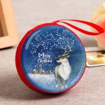2018 Christmas promotional gifts zipper closure round tin wallet small mini