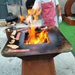 850mm Diameter Corten Steel Fireplace Grill Smoker Bbq Grill INTERTEK Certified