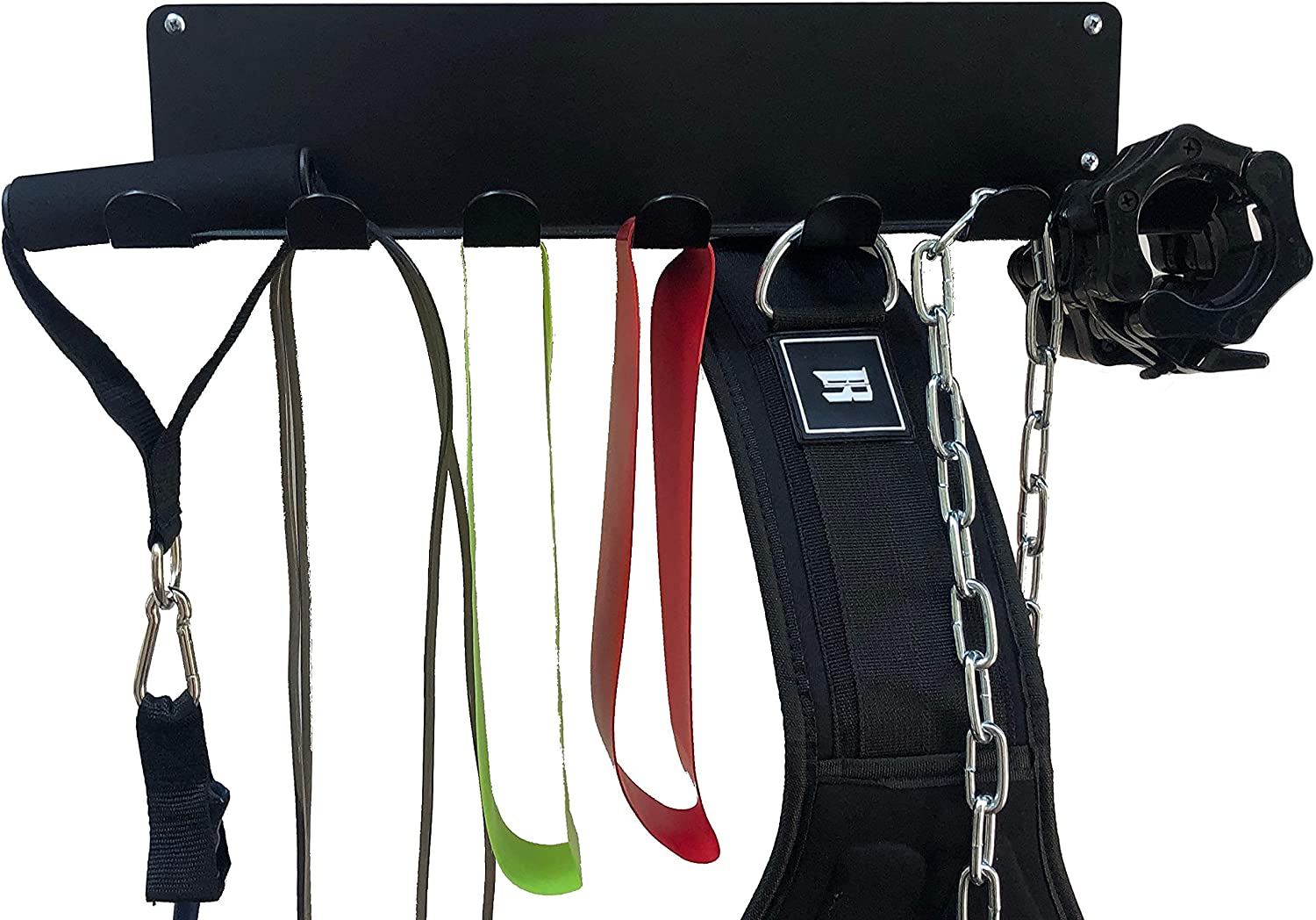 Wall Mounted Gym Organizer for Fitness Bands/Foam Rollers Jump Rope Rack Behind Doors