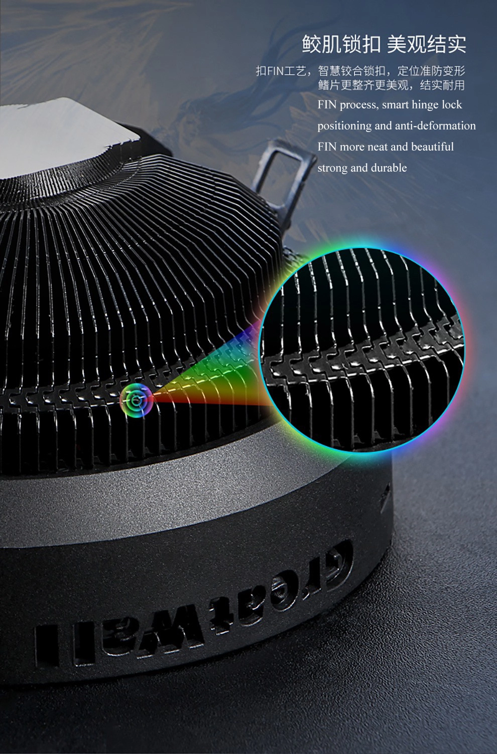 62CFM Personal Computer CPU RGB Cooling Fan 1700RPM Downpress RGB Fan PC Case Cooling Heatsink CPU Cooler