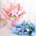 Cross-border Mother's Day gift birthday knitted rose bouquet wool knitted