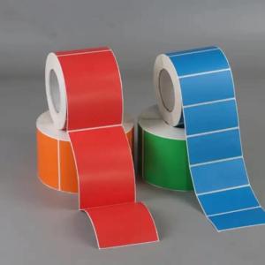 Wholesale Preprinted Adhesive Thermal Sticker Top Thermal Paper Color Sticker Red Blue from china suppliers