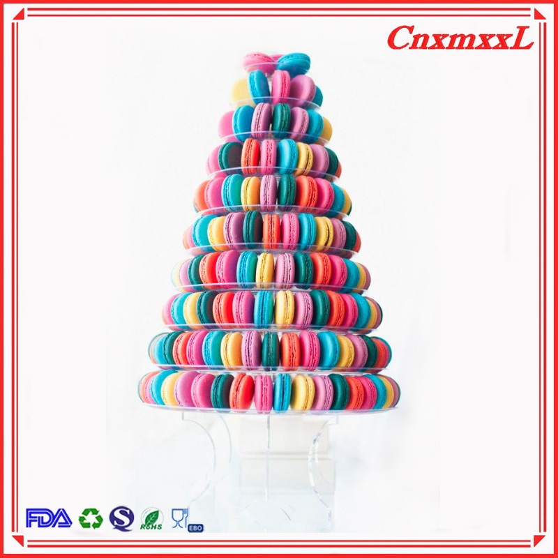 Clear Plastic 10 Tier Macaron Stand 62cm Macaron Wedding Display