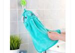 Cute cartoon kitchen super absorbent hanging towel non-hairing thick coral