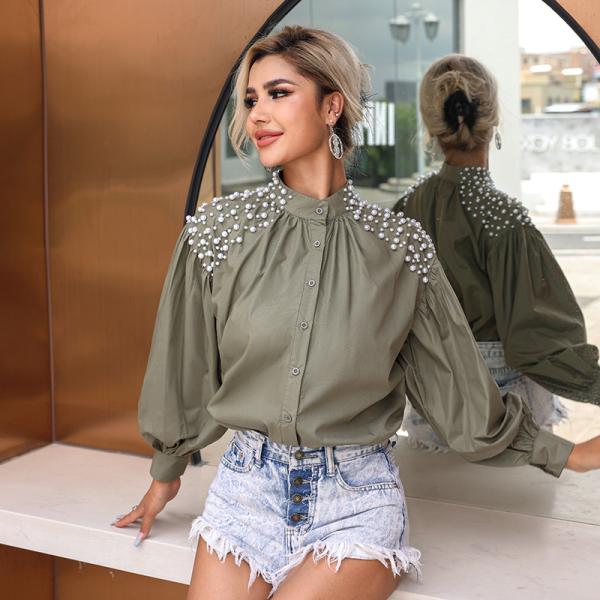 Chic Versatile Elevate Style Collar Detail Shirt Blouse Chic Black High Waisted