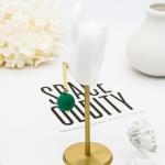 Stainless Steel Fashion Jewelry Earrings Green ball Clip On Stud Earrings