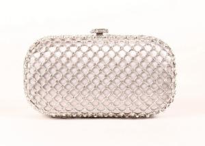 Wholesale Pink Trendy Luxury Rhinestone Evening Bags , Metal Stone Diamond Clutch Bag from china suppliers