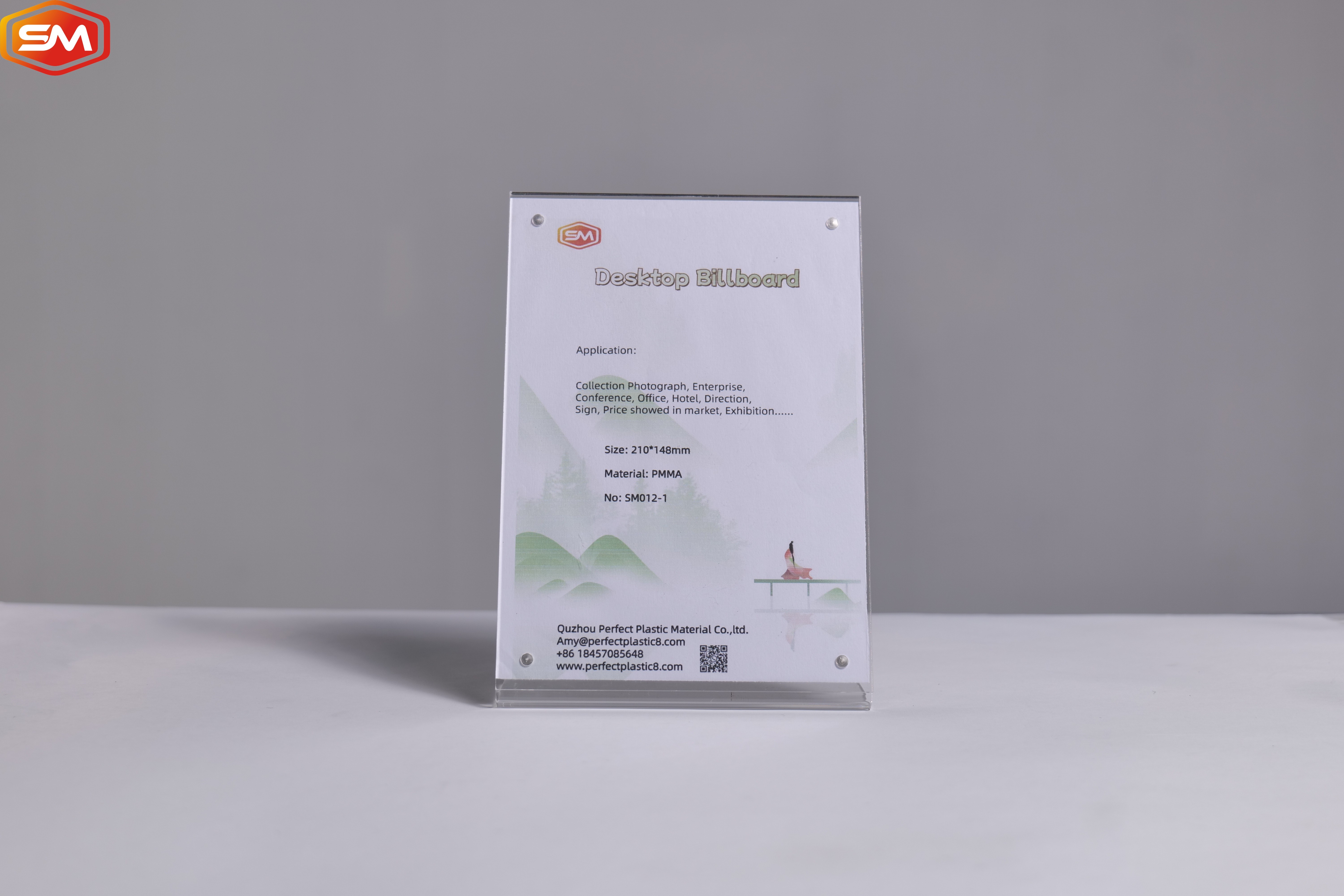 Magnetic L Shape Acrylic Sign Holder Desktop Billboard Table Menu For Hotel Restaurant Display Stand