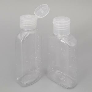 Wholesale 60ml Empty Square Alcohol Disinfection Gel Bottle, PET Plastic Clear Hand Sanitizer Bottle With PP Flip Top Cap from china suppliers