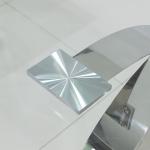 0.18m3 Glass SS Coffee Table Chrome Finished 130cm