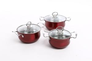 Wholesale 16/18/20/22cm red color &amp; flower stainless steel cookware set &amp; kitchenware set &amp; pot &amp; pan &amp; casseroles from china suppliers