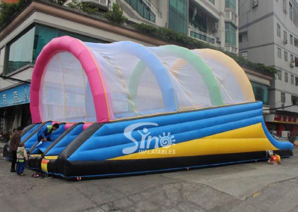 Commercial grade ramp shape outdoor adults inflatable obstacle slide on sale