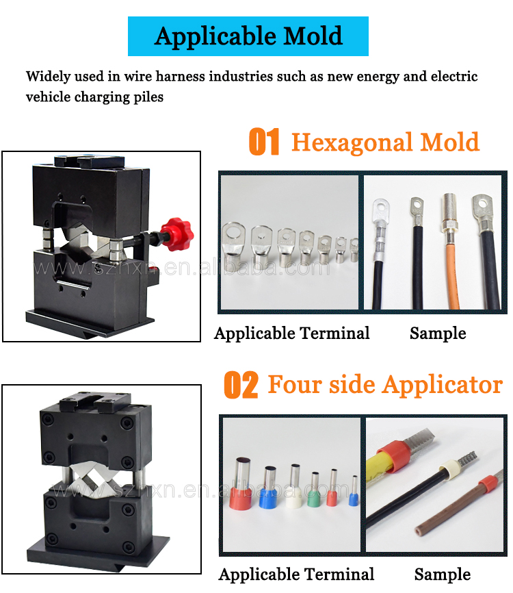 2.5-50mm2 Hydraulic and Pneumatic Driven Terminal Crimping Machine for Semi-Automatic