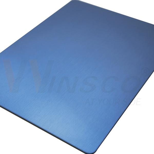 Sapphire Blue Hairline Finish Inox Plate SS 316 Brushed Stainless Steel No.4