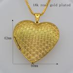 Locket Pendants jewelry classic heart-shaped box pendan 18k gold plating jewelry
