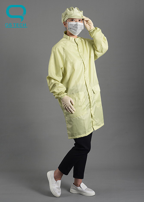 Dust-Free Safety Turn Collar Washable Blue ESD Anti Static 5mm Stripe Clean Room Smock Gown